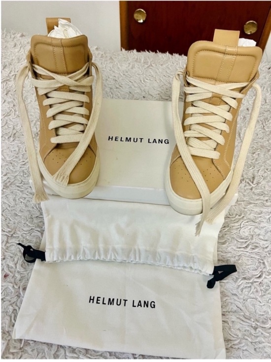 Helmut Lang Shoes - Helmut Lang Cow Leather High-Top Sneakers W Original Box & Dust Bag